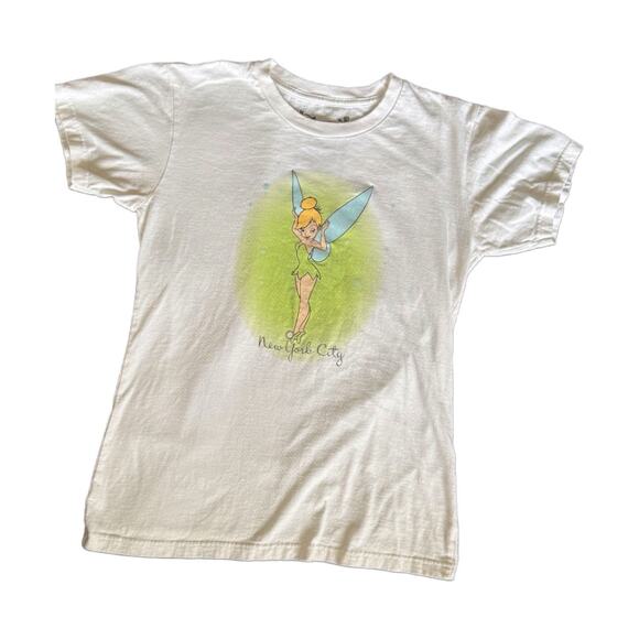 Disney Tinker Bell T-Shirt New York City Graphic Tee White Women’s Teen Medium - Picture 2 of 5